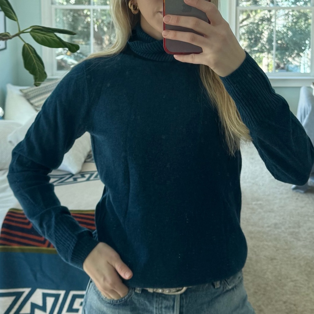 J. Crew Deep Blue Turtleneck Sweater